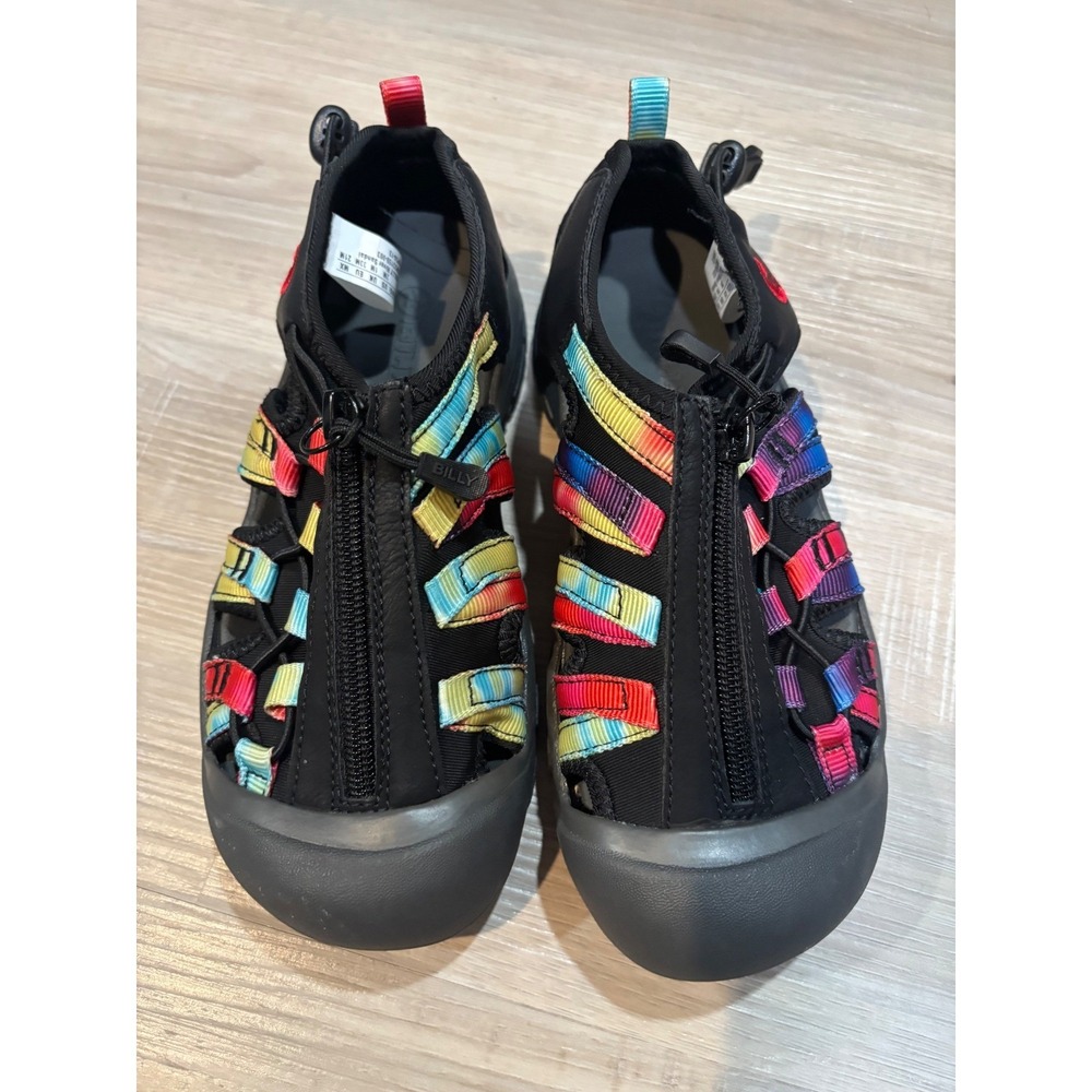 Billy Footwear Kids River Sandal Rainbow BlackAdaptiveZipperShoes 2M BK23150-003